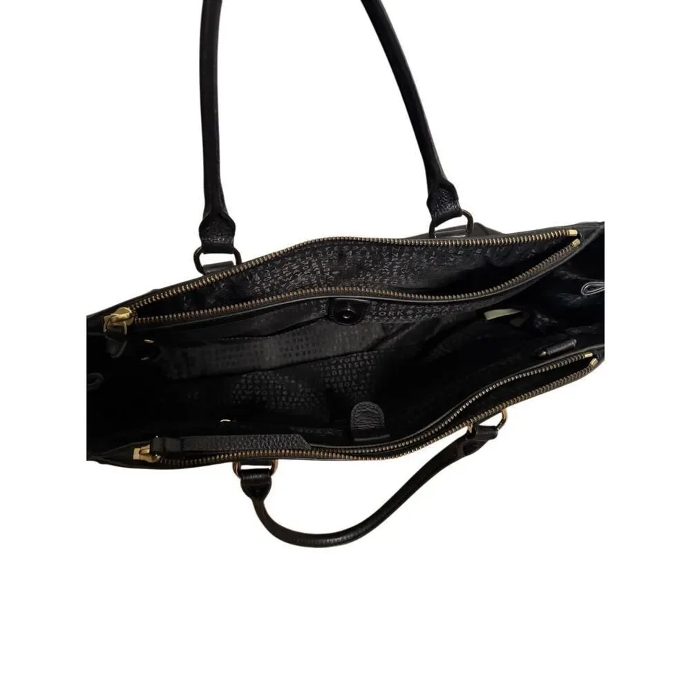 Kate Spade Pebbled Leather Double Zipper Closure Satchel Black